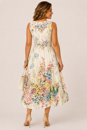 Julia Sleeveless Floral Midi Dress