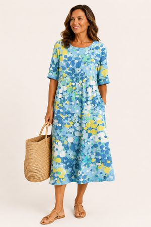 Elena Floral Summer Midi Dress