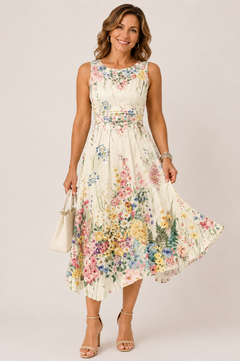 Julia Sleeveless Floral Midi Dress