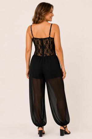Lizzy Flowing Lace Halter Jumpsuit
