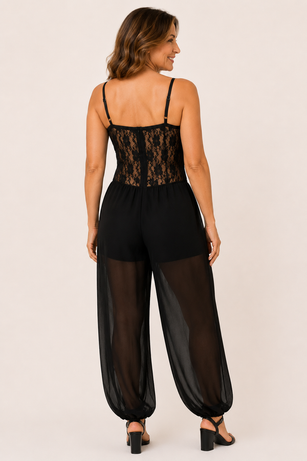 Lizzy Flowing Lace Halter Jumpsuit