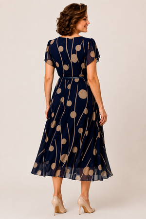 Victoria Polka Dot Chiffon Midi Dress