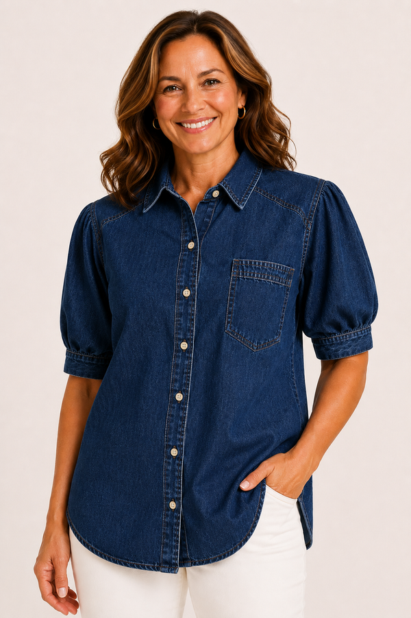 Lily Puff Sleeve Denim Shirt
