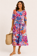 Elena Floral Summer Midi Dress