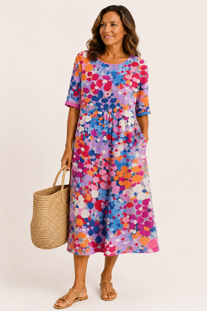 Elena Floral Summer Midi Dress