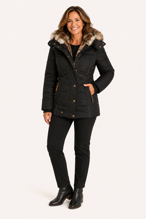 Ella Faux Fur Hooded Puffer Jacket