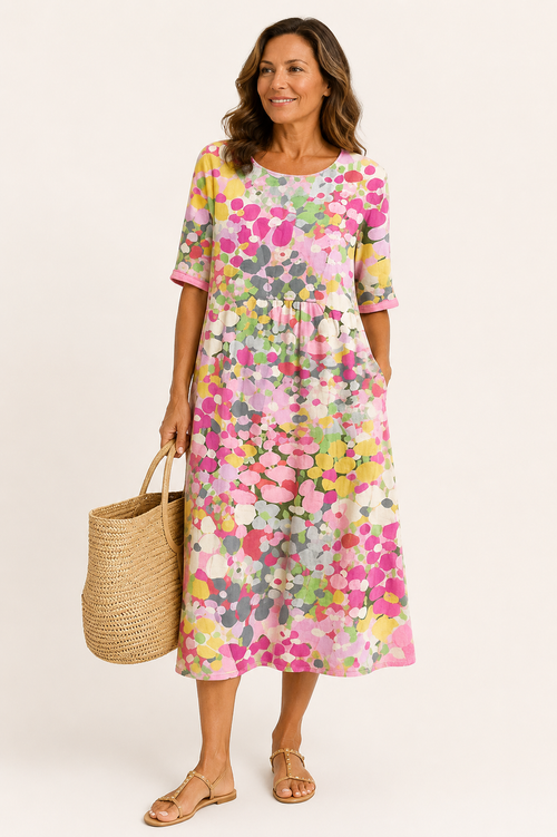 Elena Floral Summer Midi Dress