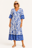 Angela Floral V-Neck Bohemian Midi Dress