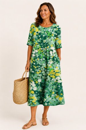 Elena Floral Summer Midi Dress