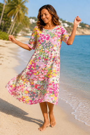 Elena Floral Summer Midi Dress