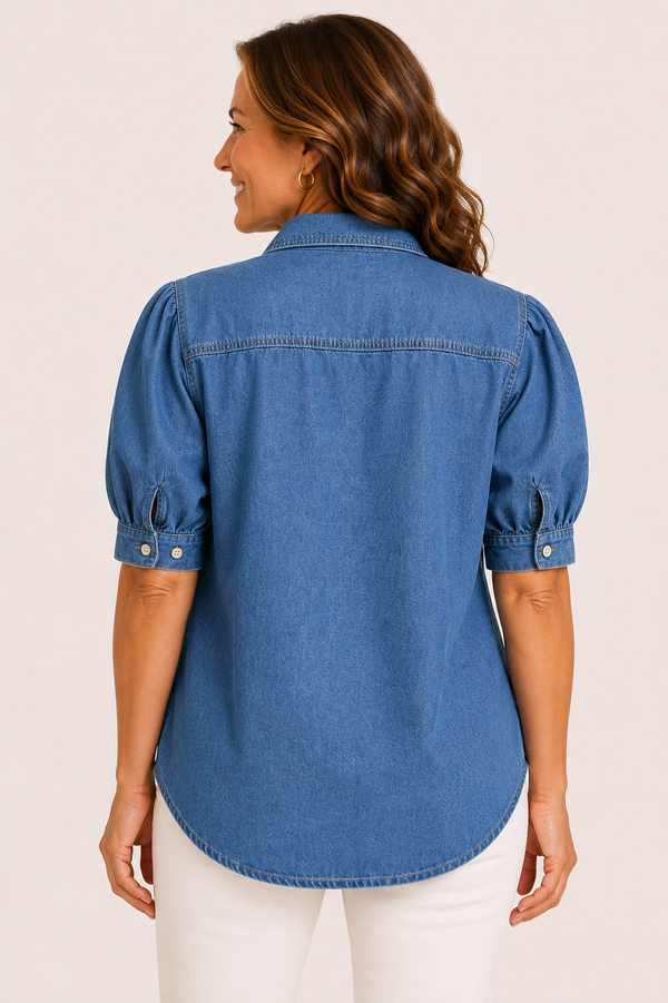 Lily Puff Sleeve Denim Shirt