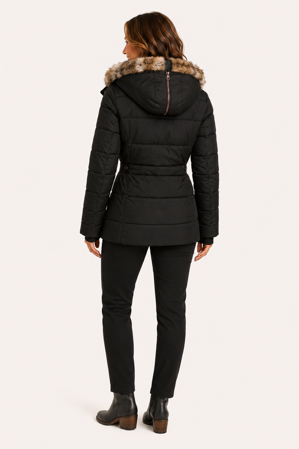 Ella Faux Fur Hooded Puffer Jacket