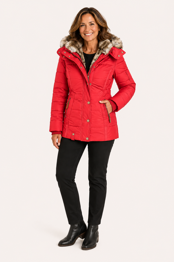 Ella Faux Fur Hooded Puffer Jacket